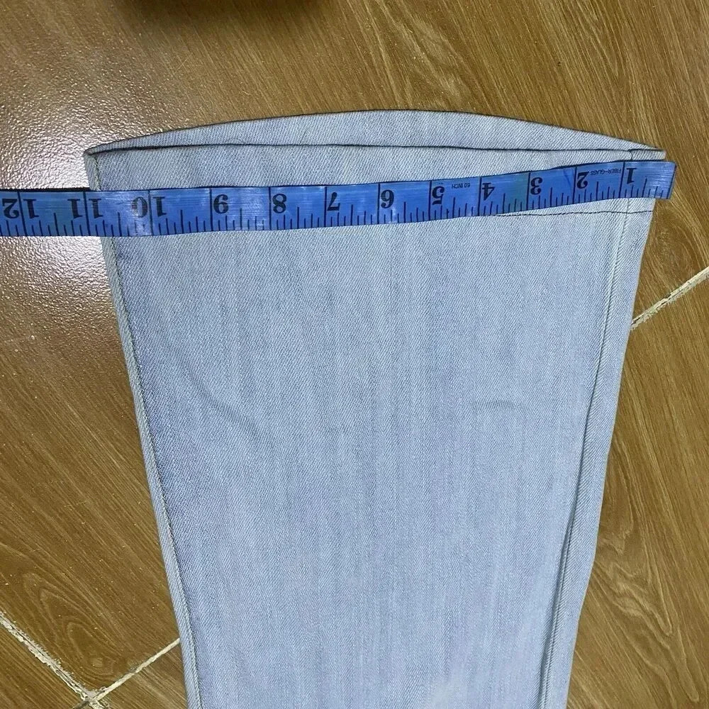VTG Y2K Ingni Jeans Light Wash Blue Wide Leg Women’s Size M Pocket - Picture 6 of 11